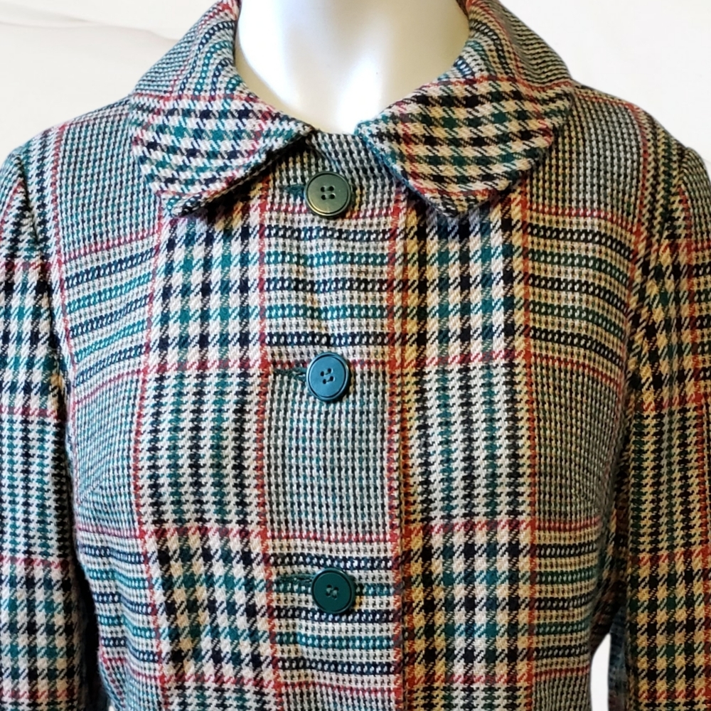 Custom Casuals vintage plaid tartan button up blazer size small - Picture 5 of 12